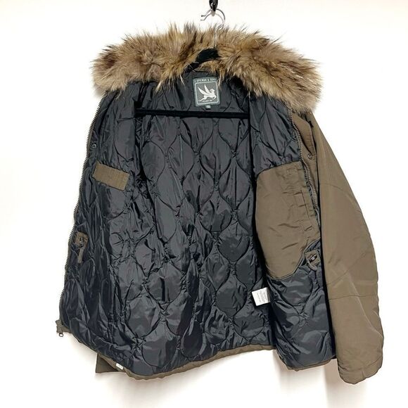 Spiewak and Sons Brown Field Jacket Coyote Fur Collar Mens S Womens - Picture 4 of 10